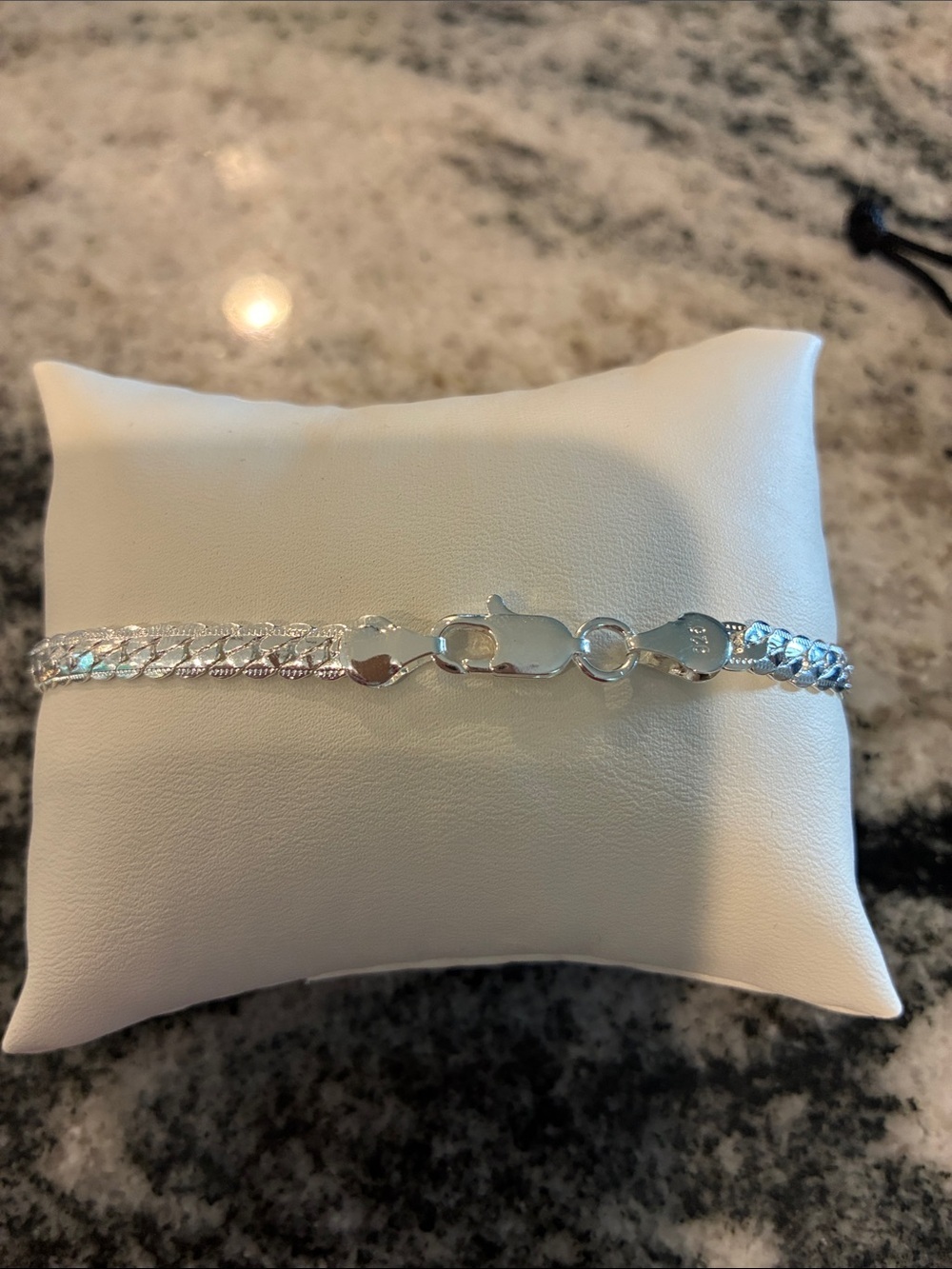 925 Sterling Silver Women's Flat Chain Bracelet - Silver - Picture 2 of 3
